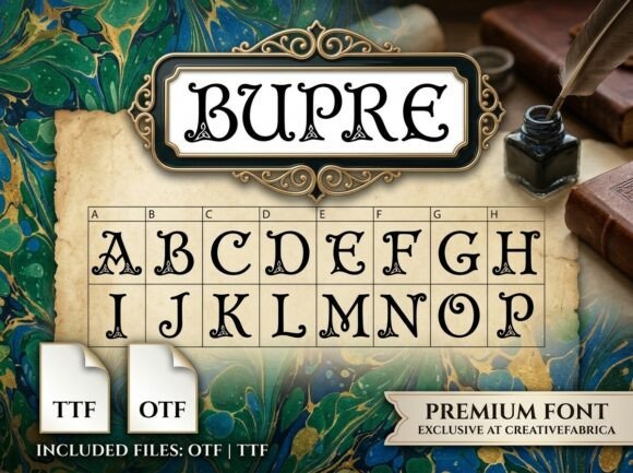 Bupre: A Mythic Display Serif Font for Monumental Branding