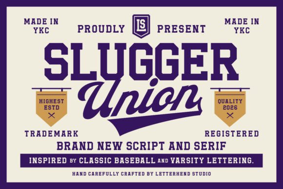 Slugger Union: A Bold Varsity Font for Handmade Products