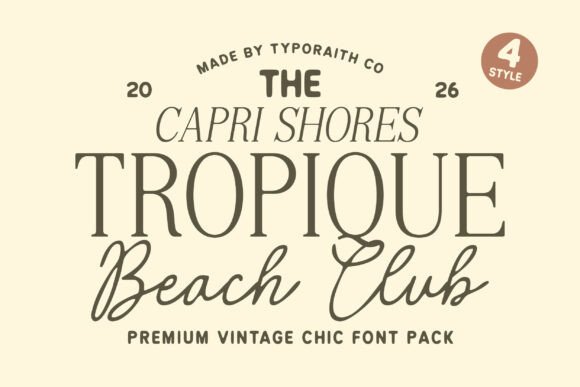 Tropique: A Vintage Chic Display Font for Coastal Elegance Online